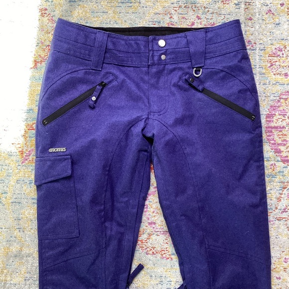 Nomis Guru Snowpants Darkest Blue Wool Waterproof Snowboard Ski Insulated Slim - Picture 3 of 11